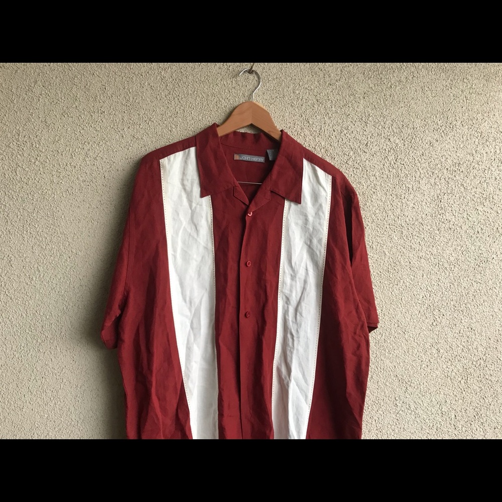 John Henry block panel bowling shirt! Great! NWOT